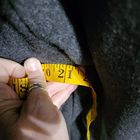 WOMANS HEATHERED GRAY PEACOAT JACKET SZ XL DOUBLE BREASTED - Picture 7 of 8